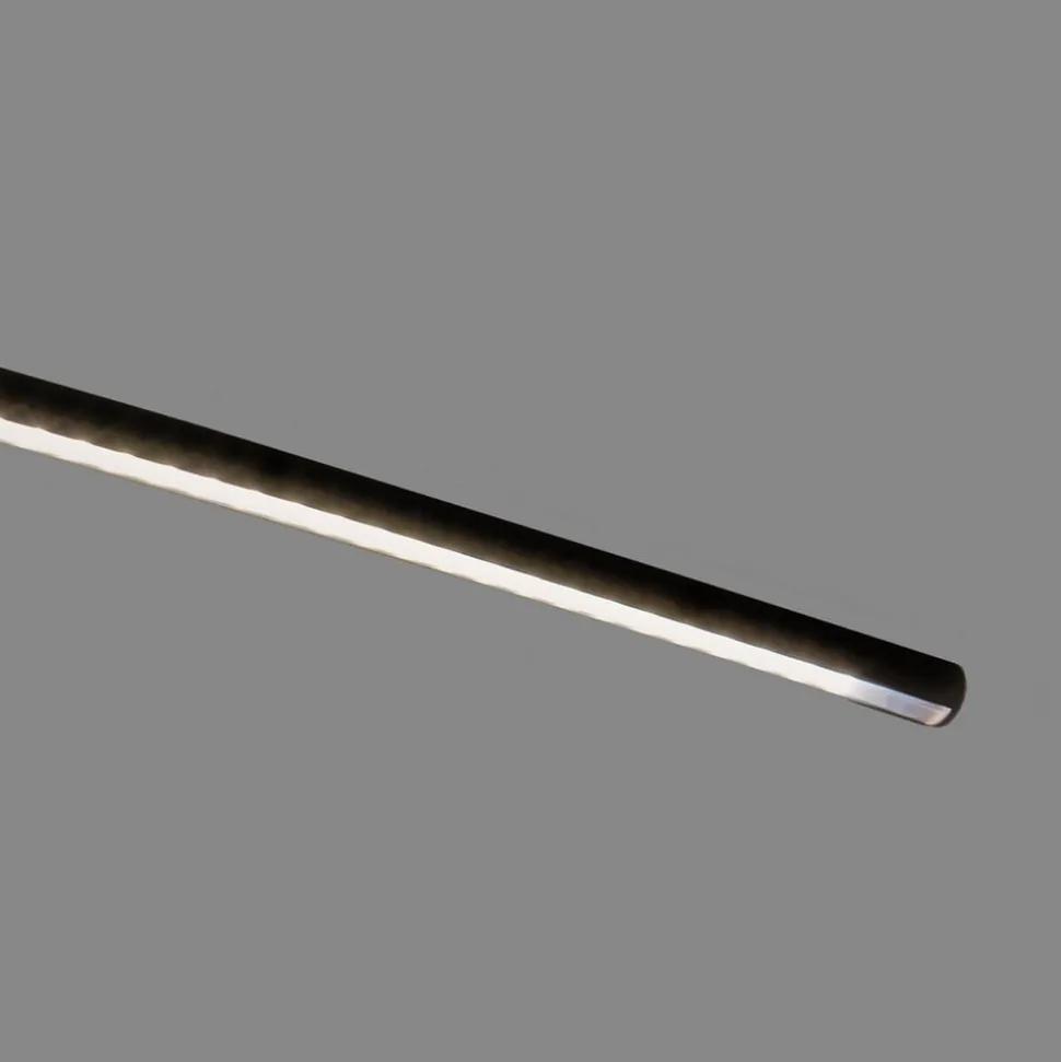 Lindby LED-gulvlampe Danua, sort, metal, højde 200 cm