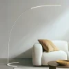 Lindby LED-gulvlampe Danua, hvid, metal, højde 200 cm