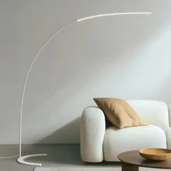 Lindby LED-gulvlampe Danua, hvid, metal, højde 200 cm