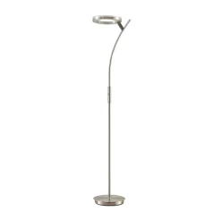 Lindby LED-gulvlampe Darion, grå, metal, dæmpbar, 180 cm