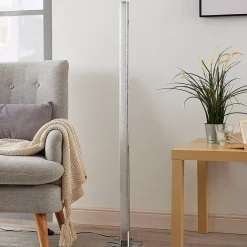 Lindby LED-gulvlampe Hadis, RGB, fjernbetjening, hvid, 120 cm