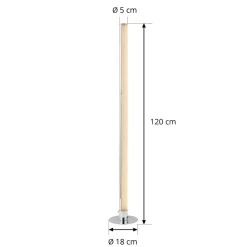 Lindby LED-gulvlampe Hadis, RGB, fjernbetjening, hvid, 120 cm