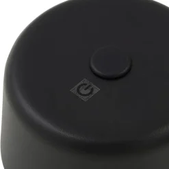 Lindby LED-gulvlampe Isason, sort, aluminium, Ø 11 cm