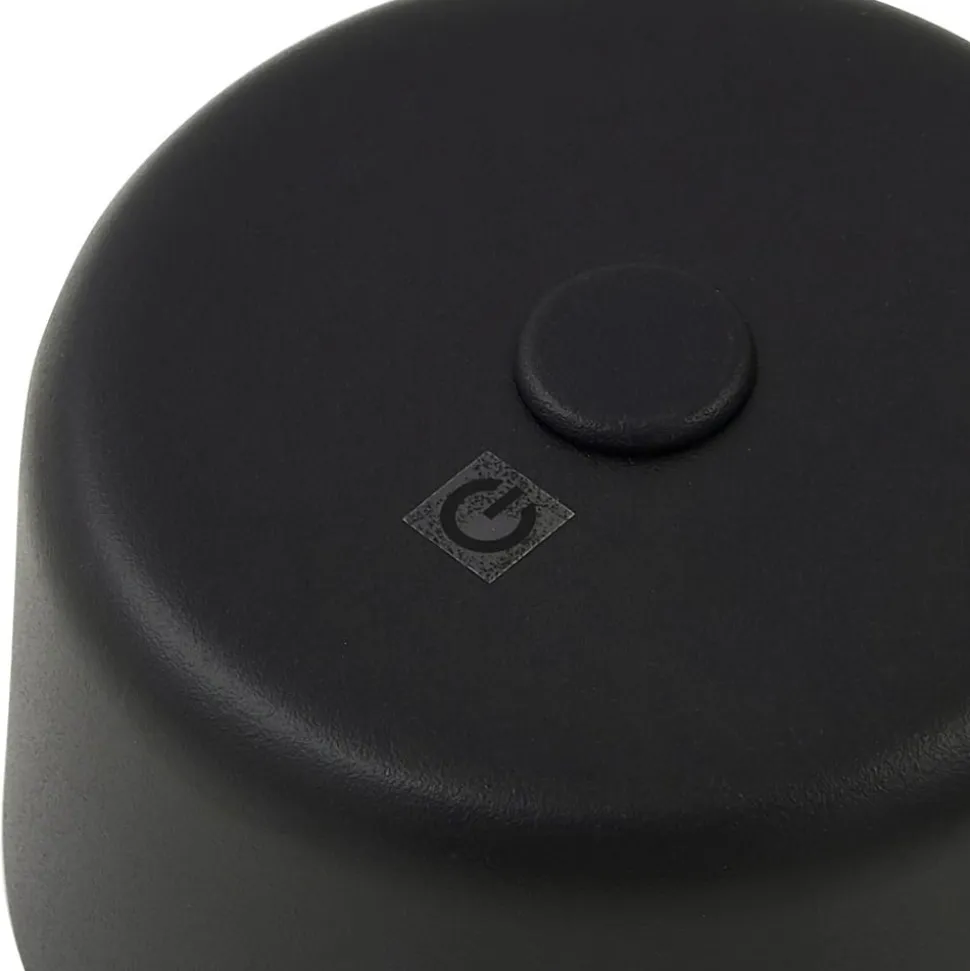 Lindby LED-gulvlampe Isason, sort, aluminium, Ø 11 cm