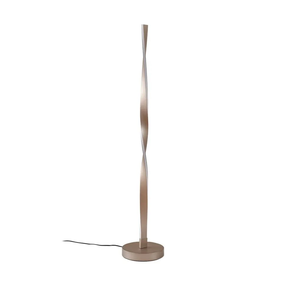 Lindby LED-gulvlampe Jaren, sort/brun, 114 cm, CCT