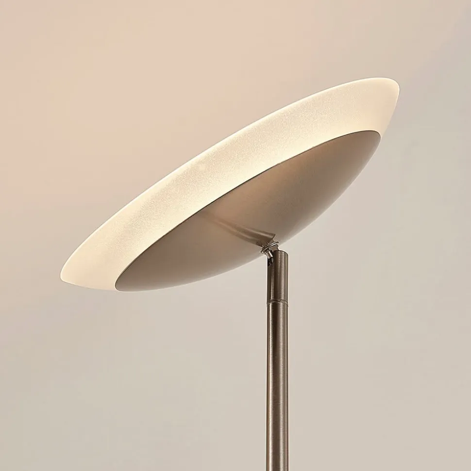 Lindby LED-gulvlampe Jonne, rund, læsearm, dæmpbar, 180 cm