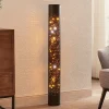 Lindby LED-gulvlampe Lengla, sort/guld, metal, 104 cm