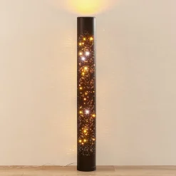 Lindby LED-gulvlampe Lengla, sort/guld, metal, 104 cm