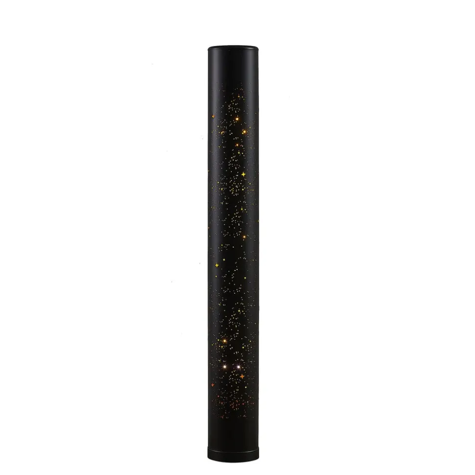 Lindby LED-gulvlampe Lengla, sort/guld, metal, 104 cm