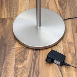 Lindby LED-gulvlampe Malea, nikkelfarvet, dæmpbar, 180 cm