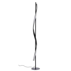Lindby LED-gulvlampe Munja, sort, metal, dæmpbar
