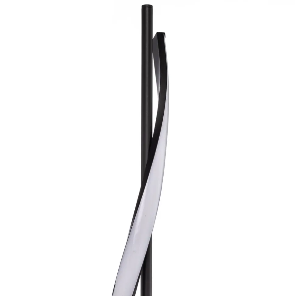 Lindby LED-gulvlampe Munja, sort, metal, dæmpbar