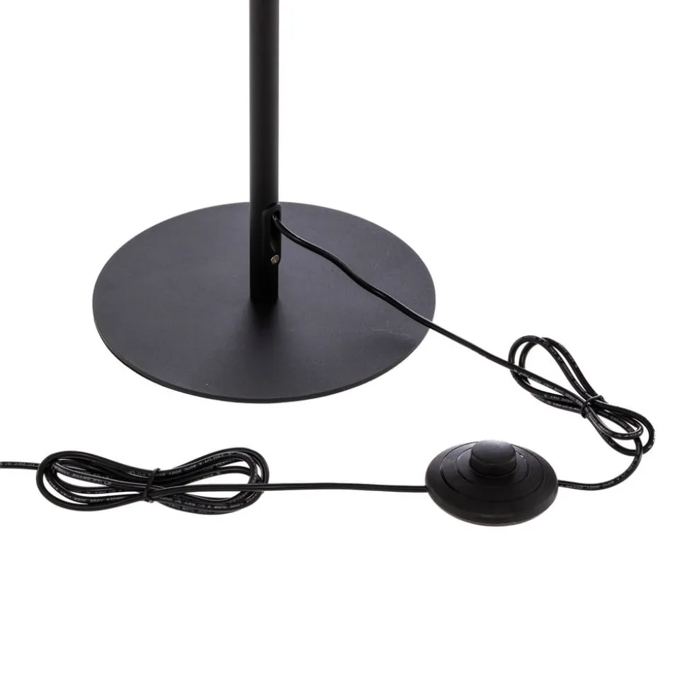 Lindby LED-gulvlampe Munja, sort, metal, dæmpbar
