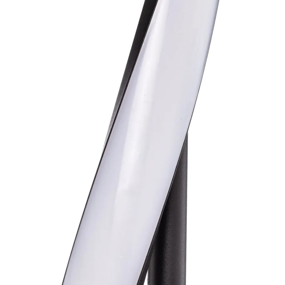 Lindby LED-gulvlampe Munja, sort, metal, dæmpbar