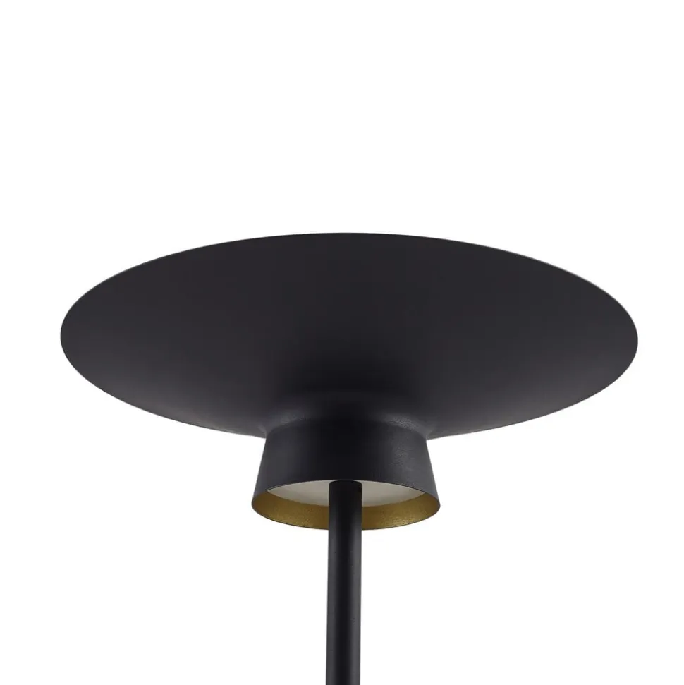 Lindby LED-gulvlampe Norvind, sort, metal, 1 lyskilde