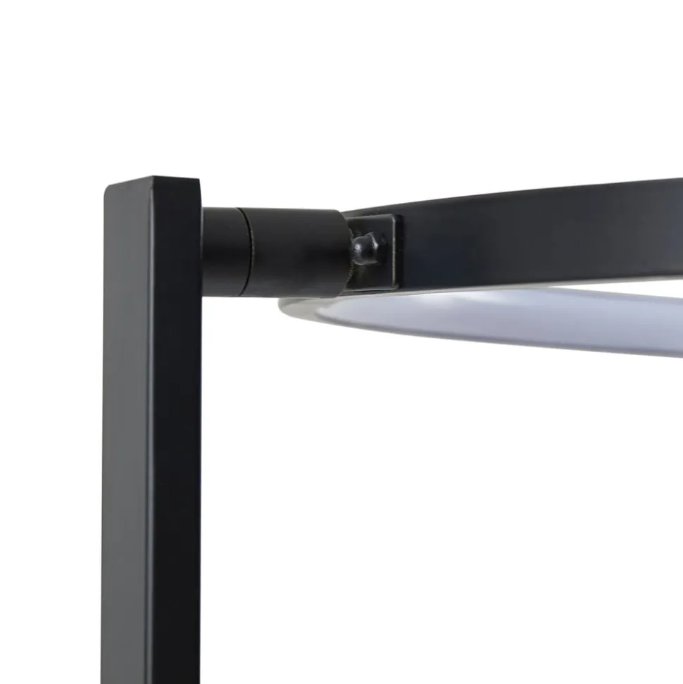 Lindby LED-gulvlampe Rayon, sort, metal, højde 150,3 cm