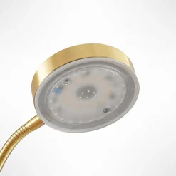 Lindby LED-gulvlampe Seppa, rund, messing, metal, 180 cm