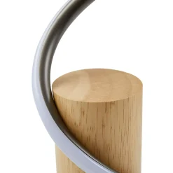 Lindby LED-gulvlampe Spiraali, grå, træ, højde 133 cm