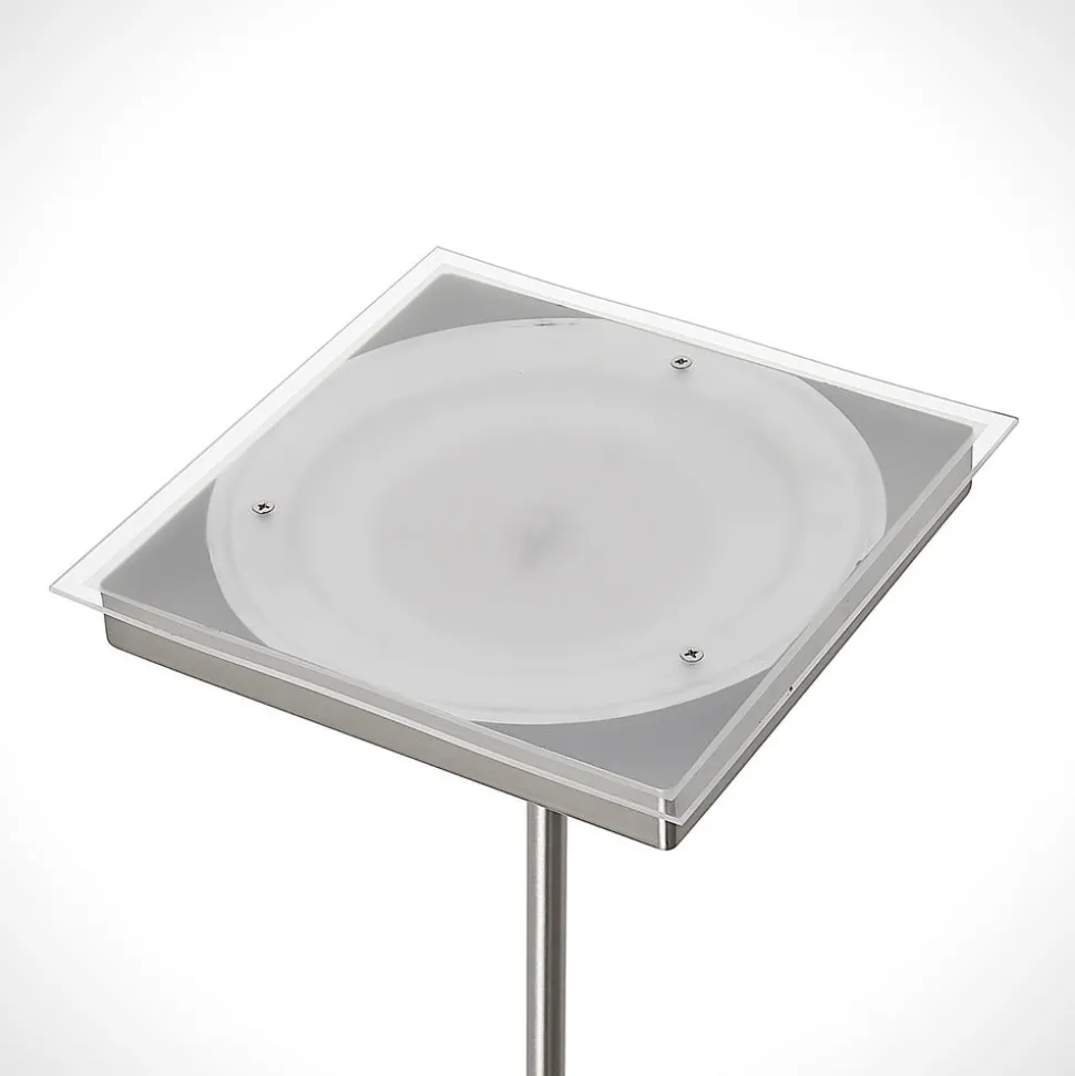 Lindby LED-gulvlampe Sumani, kantet, nikkel, højde 180 cm