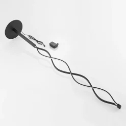 Lindby LED-gulvlampe Welina, sort, 150 cm, dæmpbar