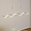 Lindby LED-hængelampe Auron, nikkelfarvet, metal, dæmpbar