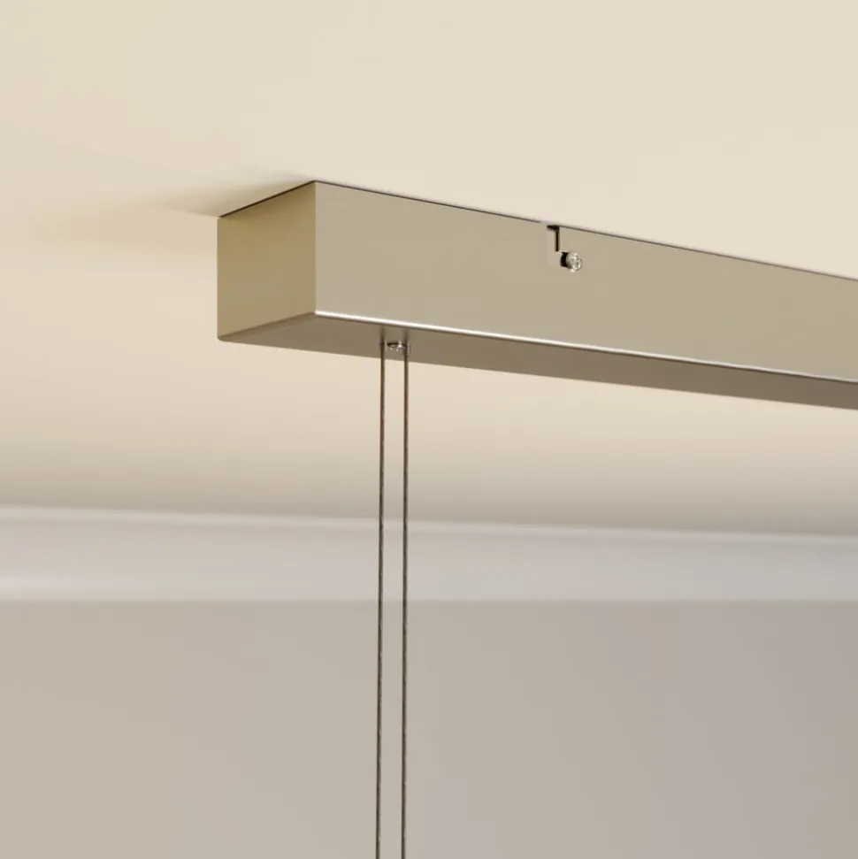 Lindby LED-hængelampe Auron, nikkelfarvet, metal, dæmpbar