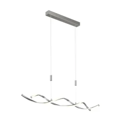 Lindby LED-hængelampe Auron, nikkelfarvet, metal, dæmpbar