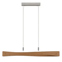 Lindby LED-hængelampe Beazina, eg, metal, 118 cm