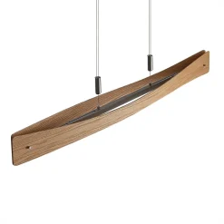 Lindby LED-hængelampe Beazina, eg, metal, 118 cm