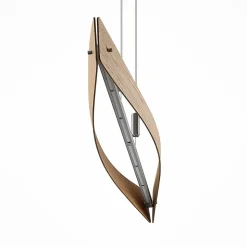 Lindby LED-hængelampe Beazina, eg, metal, 118 cm