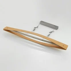 Lindby LED-hængelampe Beazina, eg, metal, 118 cm