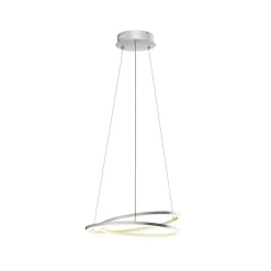 Lindby LED-hængelampe Davian, nikkelfarvet, Ø 49 cm, dæmpbar