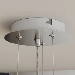 Lindby LED-hængelampe Gunda, hvid, glas, Ø 47 cm, dæmpbar