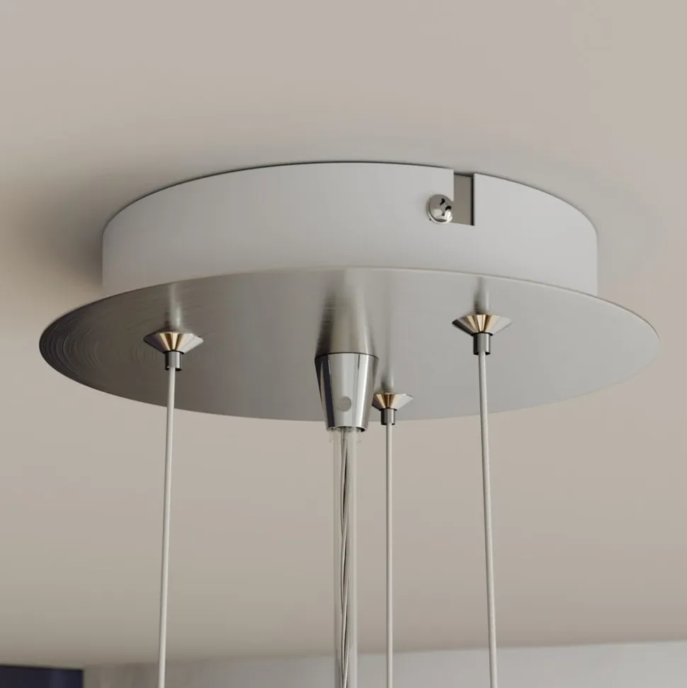 Lindby LED-hængelampe Gunda, hvid, glas, Ø 47 cm, dæmpbar