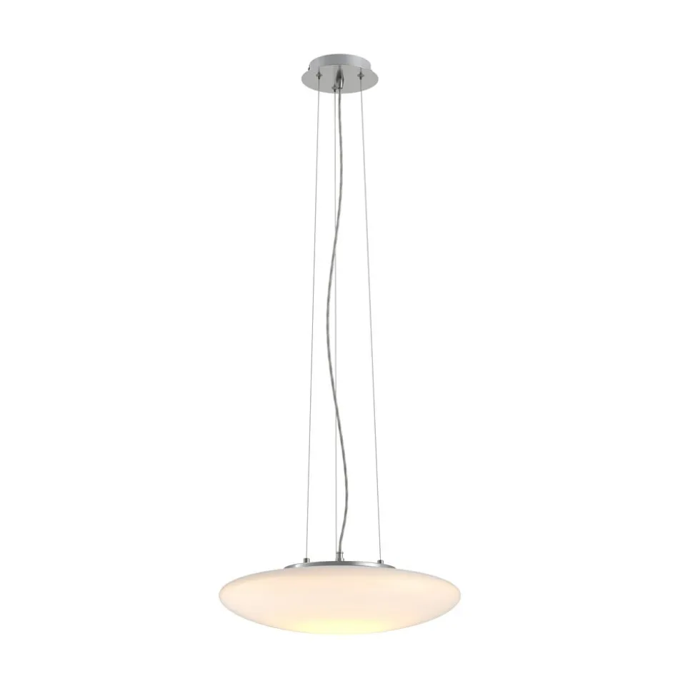 Lindby LED-hængelampe Gunda, hvid, glas, Ø 47 cm, dæmpbar