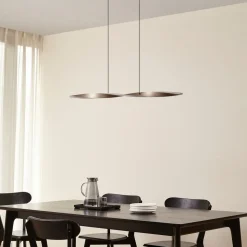 Lindby LED-hængelampe Jaren, sort/brun, 100 cm, CCT