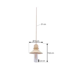 Lindby LED-hængelampe Raul, beige, aluminium, Ø 15 cm