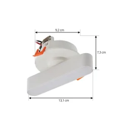 Lindby LED-indbygningslampe Eldrin, hvid, lysliste, 13,1 cm