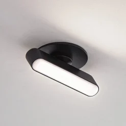 Lindby LED-indbygningslampe Eldrin, sort, lysliste, 13,1 cm