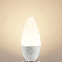 Lindby LED-kertepære, E14, C35, 4,5W, opal, 3000K, sæt med 3 stk