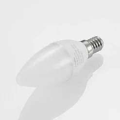 Lindby LED-kertepære, E14, C35, 4,5W, opal, 3000K, sæt med 3 stk