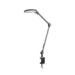 Lindby LED-klemlampe Nyxaris, grå, metal, CCT, 52 cm