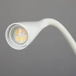 Lindby LED-klemmelampe Baris, hvid, højde 44 cm, 3000K