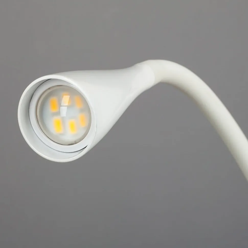 Lindby LED-klemmelampe Baris, hvid, højde 44 cm, 3000K