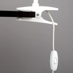 Lindby LED-klemmelampe Baris, hvid, højde 44 cm, 3000K