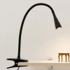 Lindby LED-klemmelampe Baris, højde 44 cm, sort, 3000K
