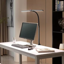 Lindby LED-klemmelampe Nilay, højde 97,5 cm, CCT, hjemmekontor