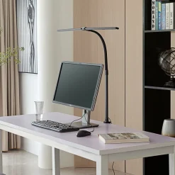 Lindby LED-klemmelampe Nilay, højde 97,5 cm, CCT, hjemmekontor