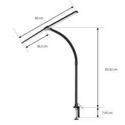 Lindby LED-klemmelampe Nilay, højde 97,5 cm, CCT, hjemmekontor