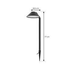 Lindby LED-lampe med jordspyd Capelo, sort, metal, 77 cm